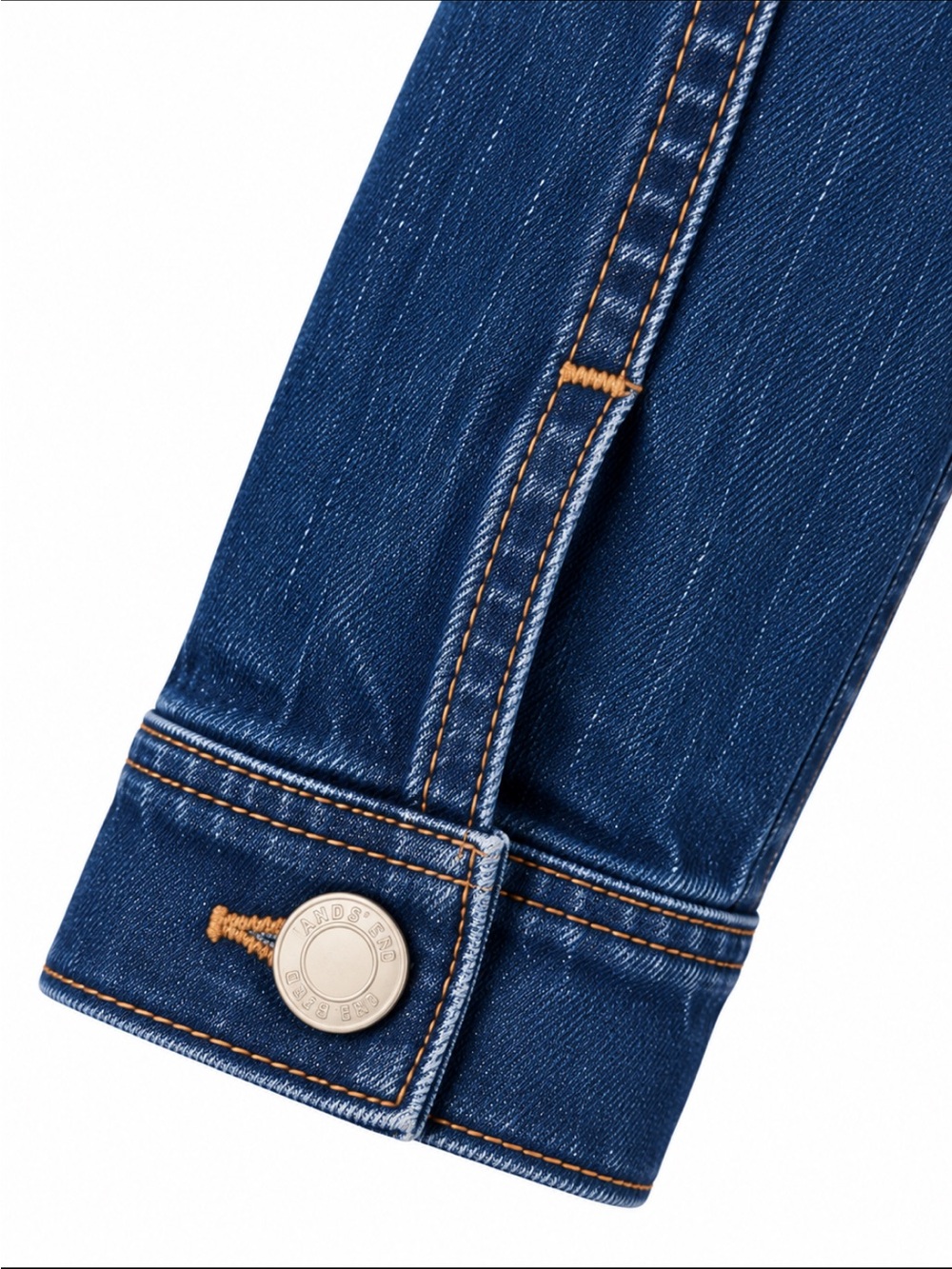 LandsEnd Classic Blue Denim Jean Jacket with Matte Silver Buttons - Picture 6 of 6